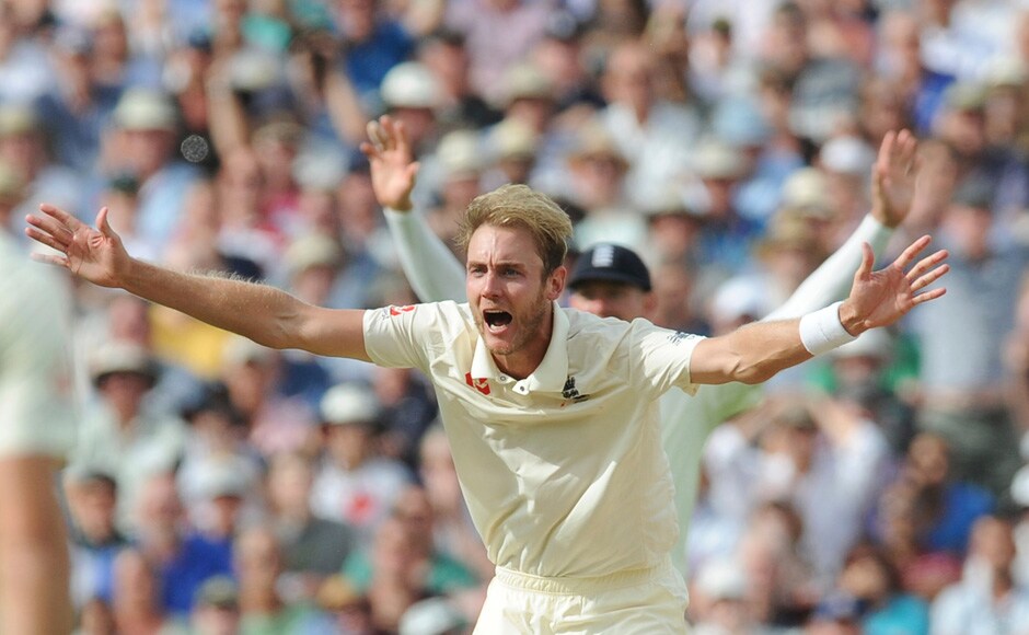 Stuart Broad bagged the wickets of both openers, with Sam Curran, Ben Stokes and James Anderson getting one each. AP Stuart Broad bagged the wickets of both openers, with Sam Curran, Ben Stokes and James Anderson getting one each. AP