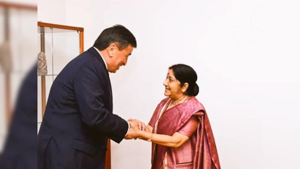 Sushma Swaraj meets Kyrgyzstan president Sooronbai Jeenbekov in ‎Bishkek, discusses ways to expand bilateral ties