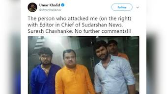 Umar Khalid tweets photo of 'shooter', who tried to kill him, with editor of Noida-based Hindi news channel