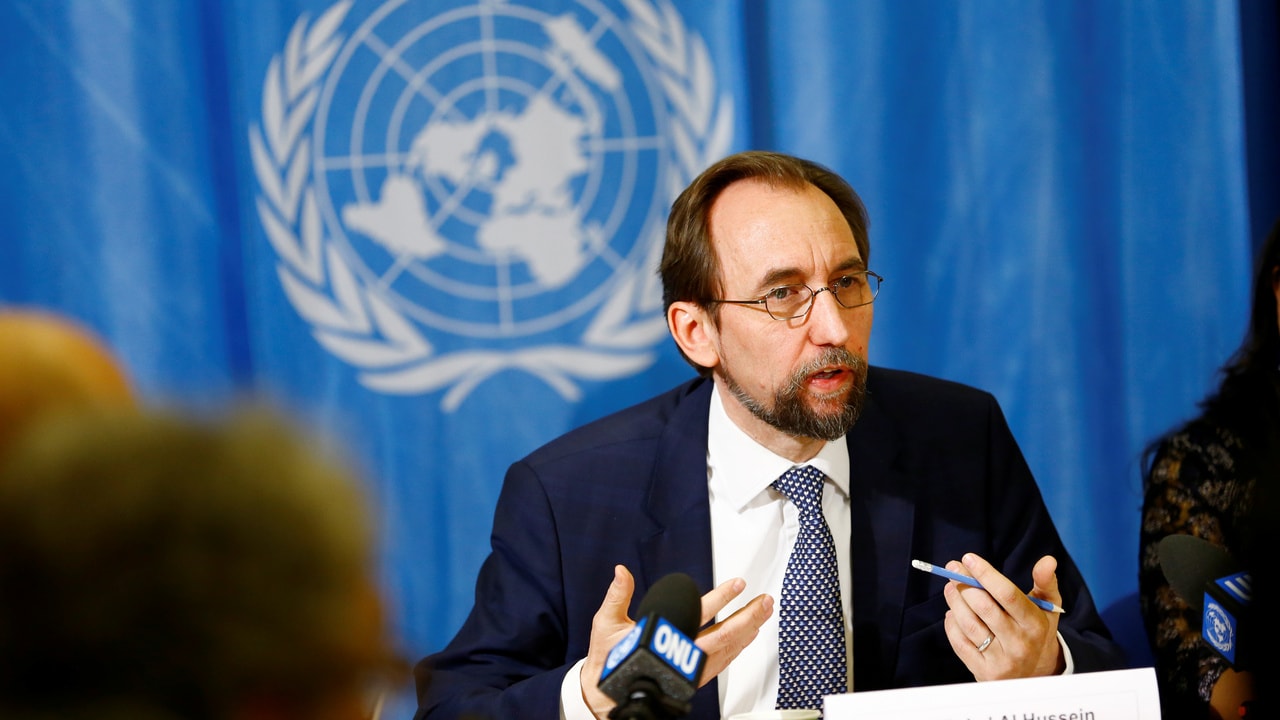 United Nations High Commissioner for Human Rights Zeid Ra'ad al-Hussein speaks during a news conference. Image: Reuters