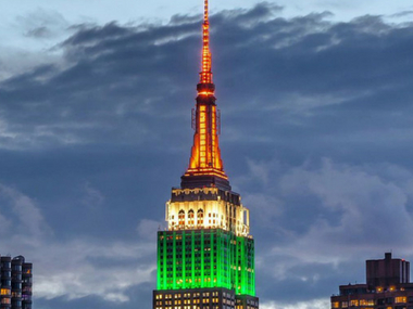 Empire State Building, Niagara Falls illuminated in Tricolour to mark India's 72nd Independence Day Empire State Building, Niagara Falls illuminated in Tricolour to mark India's 72nd Independence Day