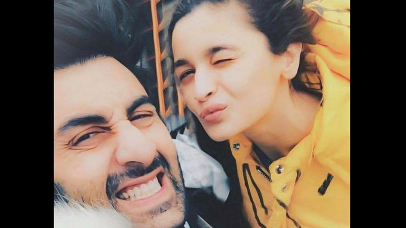Ranbir Kapoor (left) and Alia Bhatt in Bulgaria. Image from Facebook