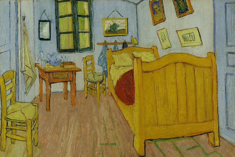 Bedroom in Arles, a reflection of Van Gogh’s actual bedroom, was something Gogh painted before Gauguin arrived at his house. Image from Facebook