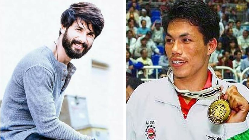 Shahid Kapoor (left), Dingko Singh (right). Images from Facebook
