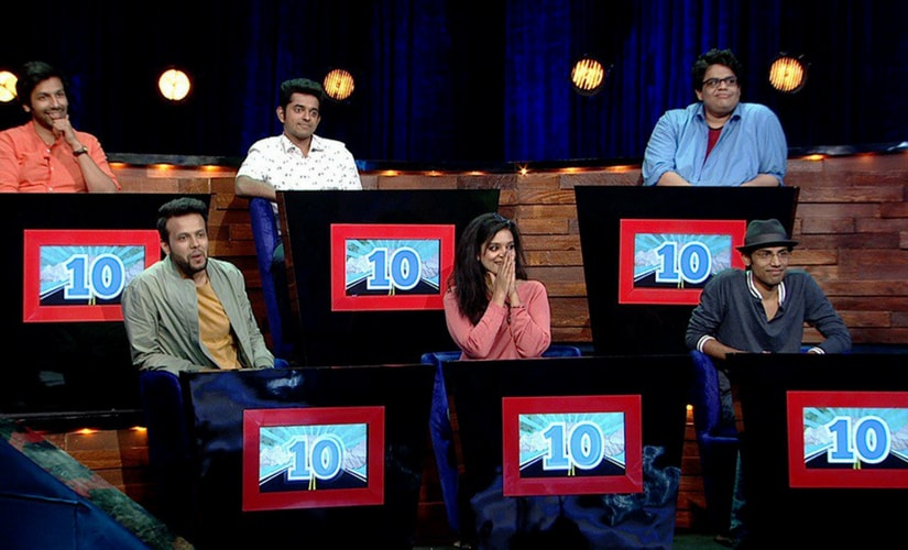 The judges on Comicstaan each presented the contestants with one genre of comedy which they would have to perform on. Image from Twitter/@comicstaan