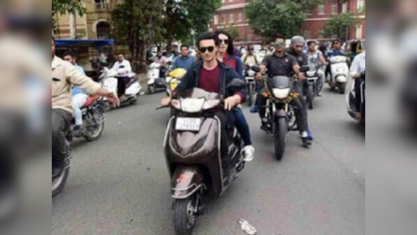 Loveratri actors Aayush Sharma, Warina Hussain fined by Vadodara Police for riding bike without helmets