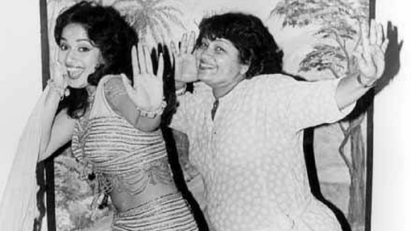 Madhuri Dixit (left) with Khan. Image from Facebook