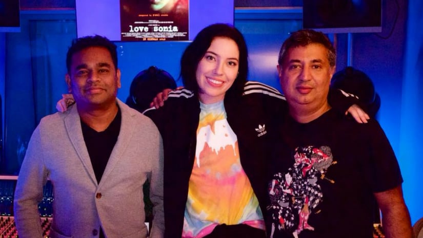 AR Rahman (left, Bishop Briggs (centre) and Tabrez Noorani (right). Image from Facebook