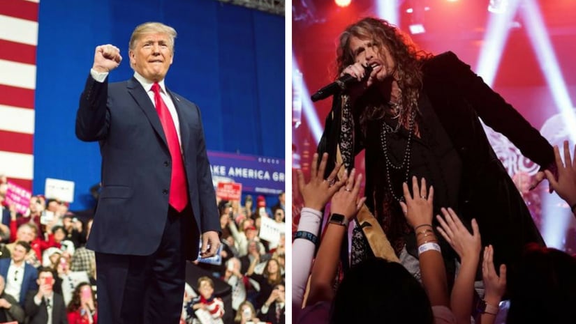 Donald Trump (left) and Steven . Images from Facebook