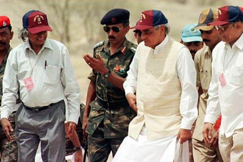 File image of former prime minister Atal Bihari Vajpayee with Dr APJ Abdul Kalam at Pokhran. Twitter @igautamshah