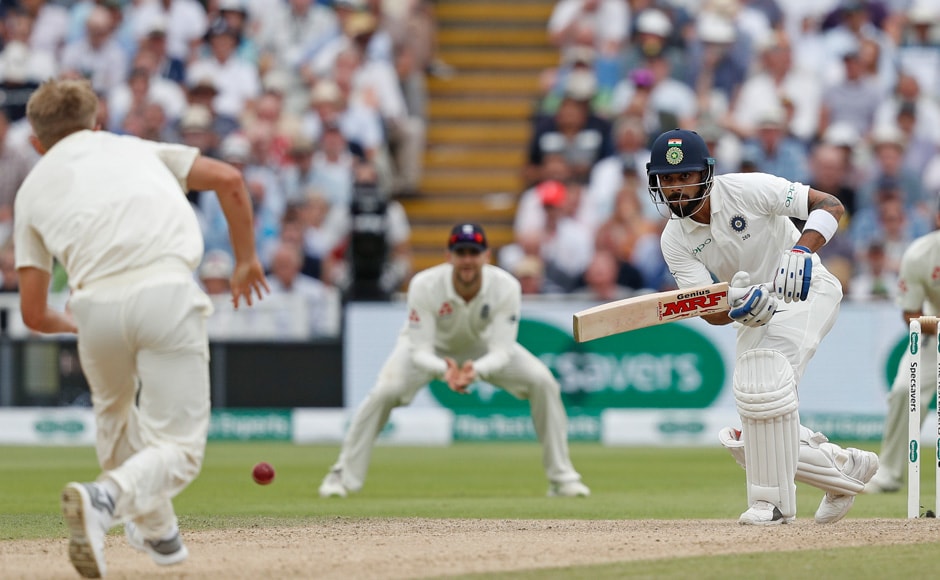 Once again, Virat Kohli seemed to bear the burden of dragging his team over the finish line, scoring an unbeaten 43 to keep India's hopes of victory alive. AFP Once again, Virat Kohli seemed to bear the burden of dragging his team over the finish line, scoring an unbeaten 43 to keep India's hopes of victory alive. AFP