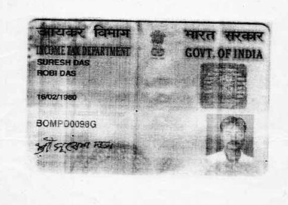 The fake PAN procured by Fakhruddin Ali.