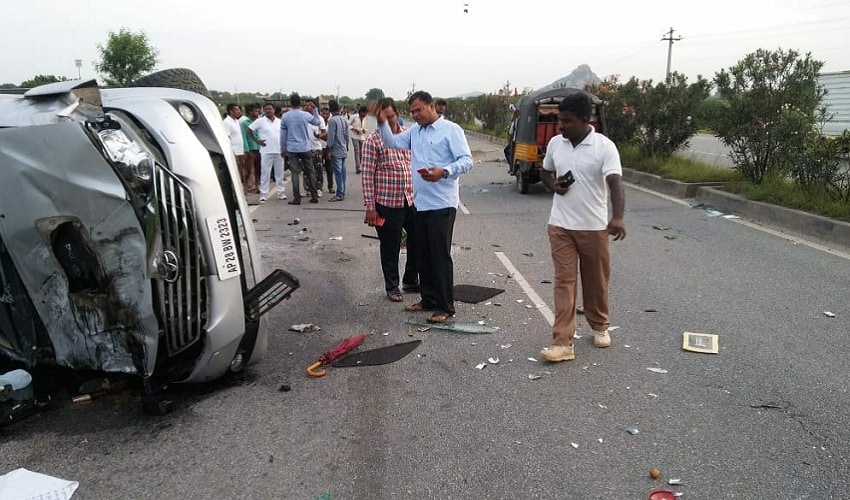 The actor-politician and son of former Andhra Pradesh chief minister was driving to Kavali in the Nellore district of Andhra Pradesh to attend a marriage of a fan. Firspost/Dinesh Akula