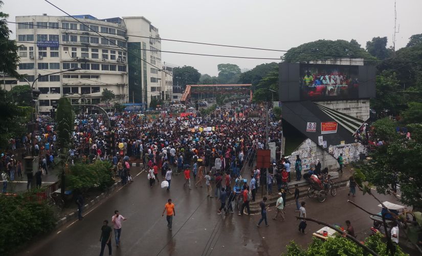 More than 5,000 students had assembled at Shahbag on 5 August. Image procured by Greeshma Rai