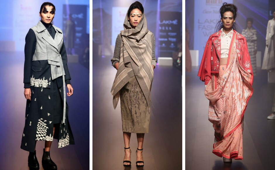 Gen Next designers Anurag (left), Shweta (centre) and Kanika's Jajabor (right)