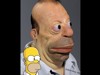Artist's 3D rendering Homer Simpson, SpongeBob SquarePants produces horrifying results