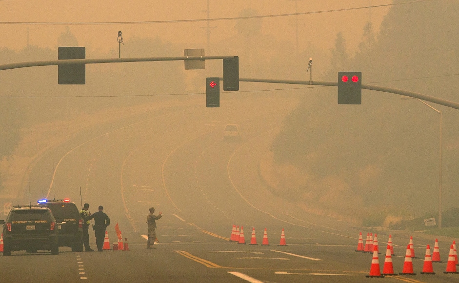 Smoke and haze filled the air near the Redding city in California due to the Carr Fire. Reuters