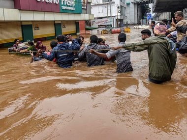 People being rescued from Kochi following heavy rainfall. PTI