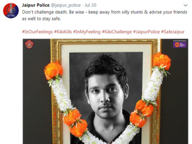 Kiki Challenge: Jaipur Police show living Kochi man as 'dead' to warn youth about dangers of viral trend Kiki Challenge: Jaipur Police show living Kochi man as 'dead' to warn youth about dangers of viral trend