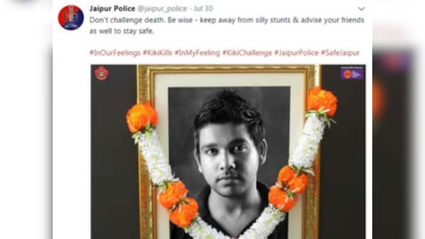 Kiki Challenge: Jaipur Police show living Kochi man as 'dead' to warn youth about dangers of viral trend