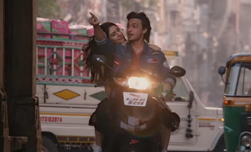 A still from 'Tera Hua' featuring Aayush Sharma and Warina Hussain