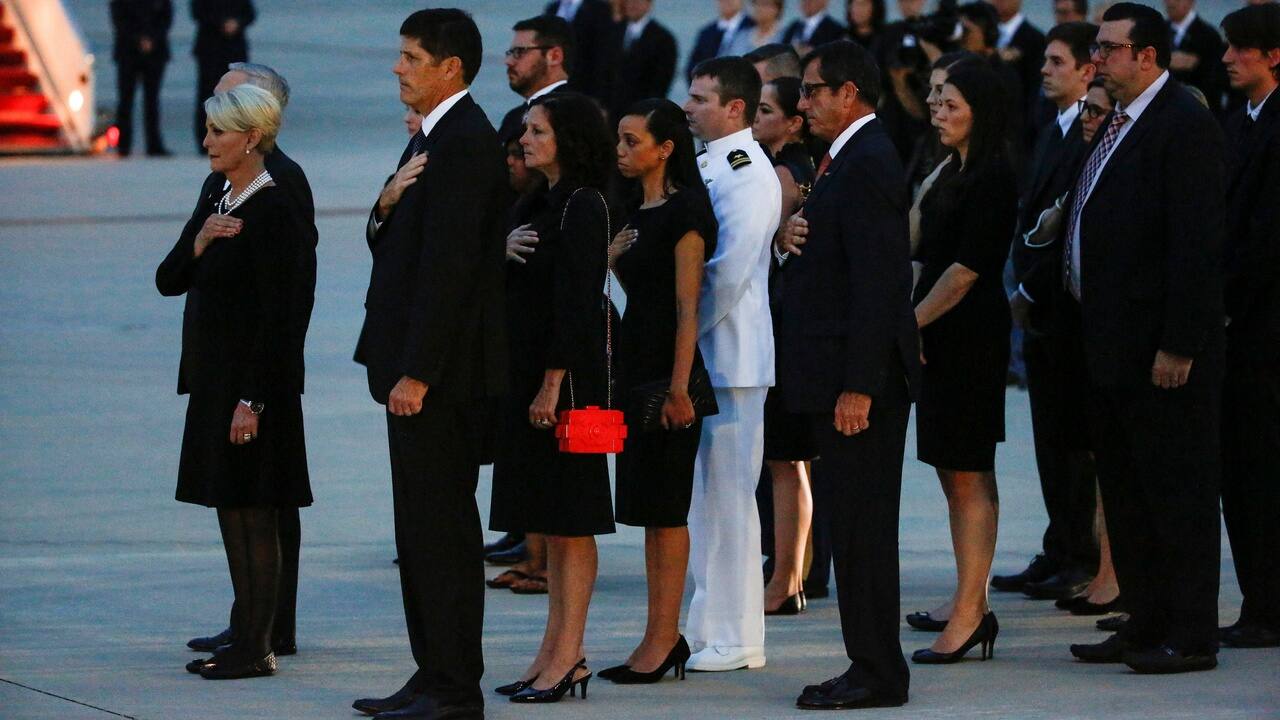 At John McCain memorial service, Barack Obama, Bush, Meghan