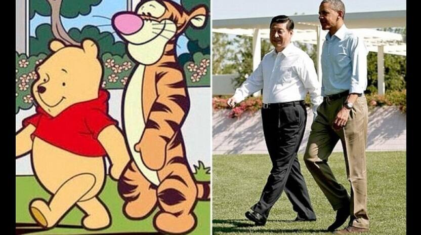 A meme comparing Xi Jinping to Pooh. Twitter/@vinayak_jain