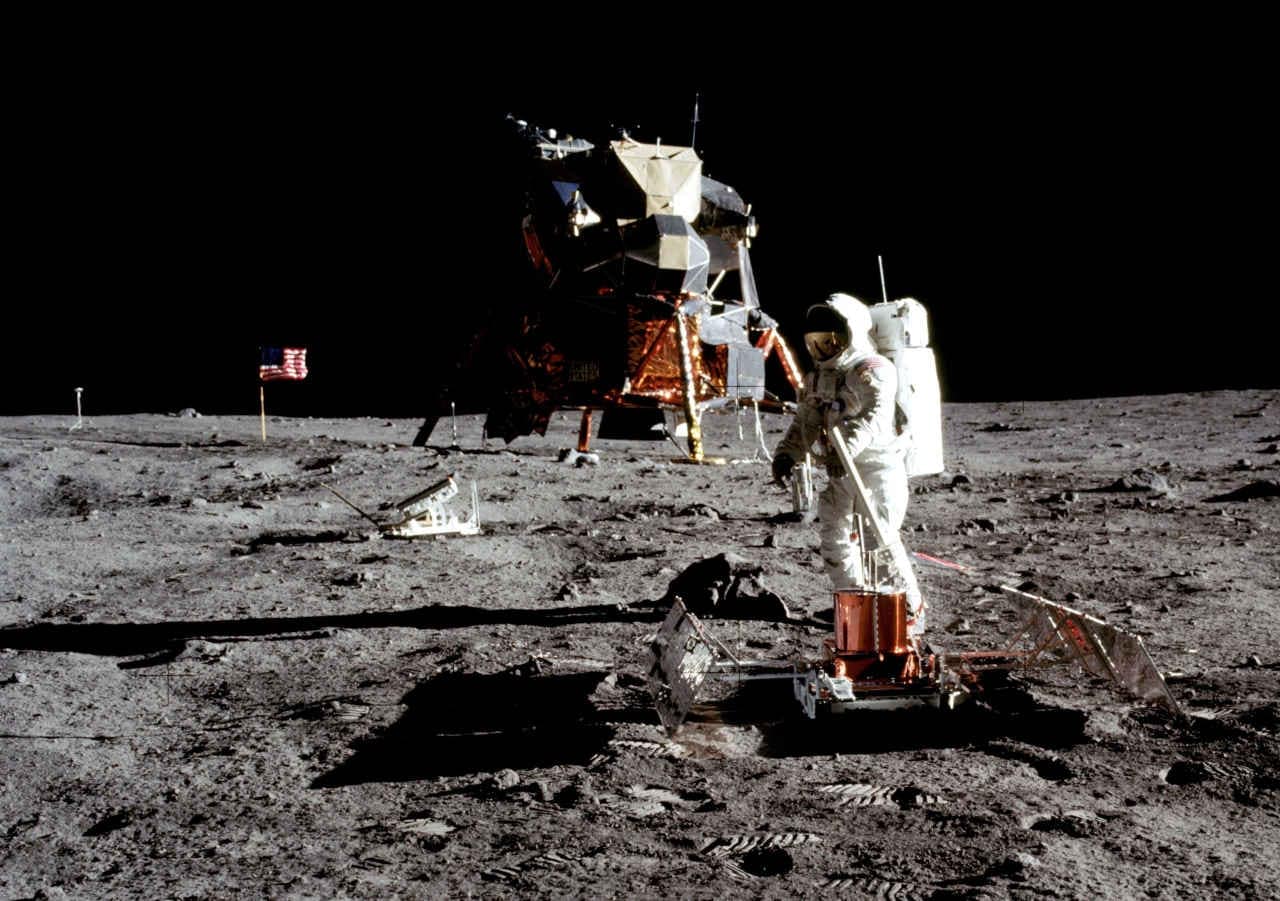 Neil Armstrong captures Apollo 11 astronaut Buzz Aldrin working at the deployed Passive Seismic Experiment Package on 20 July, 1969. Image courtesy: NASA