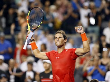 Rafael Nadal celebrates his win at the Toronto Masters. Reuters