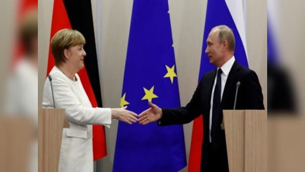 Angela Merkel and Vladimir Putin to hold talks on new Russian-German pipeline, discuss ending Syrian conflict