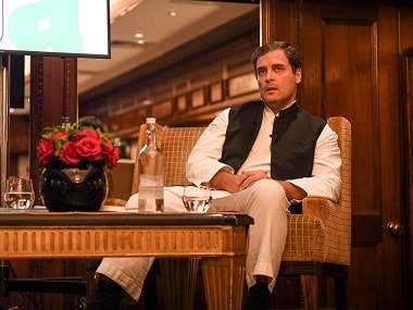 Rahul Gandhi at an interaction with the Indian Journalists' Association in London. Twitter/Congress
