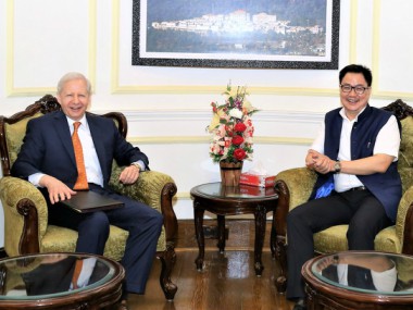 US envoy Kenneth I Juster calls on Kiren Rijiju, discusses strengthening bilateral relations, terrorism and security US envoy Kenneth I Juster calls on Kiren Rijiju, discusses strengthening bilateral relations, terrorism and security