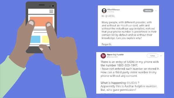 UIDAI's helpline number is automatically creeping into people's phone contacts