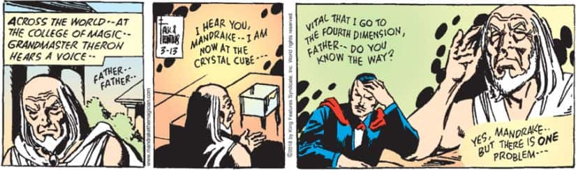 Theron, headmaster of Collegium Magikos is over 400 years old. Image source: Mandrake the magician