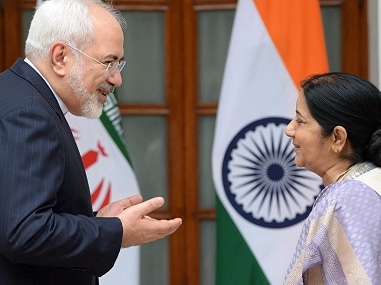 File photo of Foreign ministers Sushma Swaraj and at UNGA. AFP