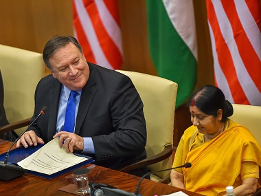 2-plus-2 dialogue: India, US step up defence ties with COMCASA pact but New Delhi cautious on Iran oil, Russian systems 2-plus-2 dialogue: India, US step up defence ties with COMCASA pact but New Delhi cautious on Iran oil, Russian systems
