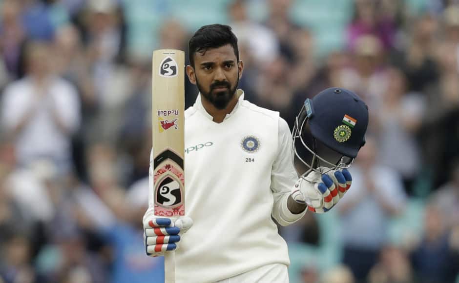 KL Rahul was back among the runs after a lean patch in the series, bringing up his fifth Test century. AP