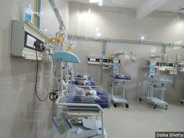 The neonatal intensive care unit at the Nashik Civil Hospital in Maharashtra. As many as three infants use one incubator; many babies weigh as little as 500 gm, instead of the normal 2.5 kg.