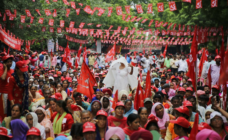Mazdoor Kisan Sangharsh Rally in Delhi: Thousands protest in national capital, demand food security, minimum wage Mazdoor Kisan Sangharsh Rally in Delhi: Thousands protest in national capital, demand food security, minimum wage