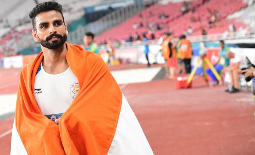 Arpinder Singh became the first Indian to win an Asiad gold in triple jump since 1970. AFP/Martin Bureau
