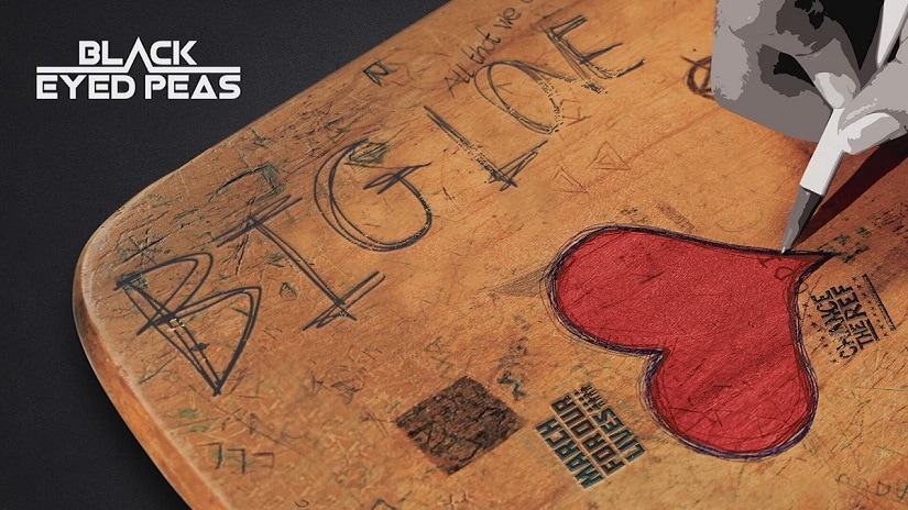 Cover art for Black Eyed Peas's "Big Love". Image via YouTube