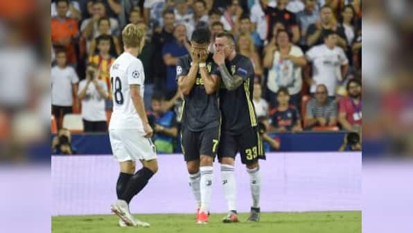 Champions League: Cristiano Ronaldo sent off in Juventus' victory over Valencia; Manchester City stunned