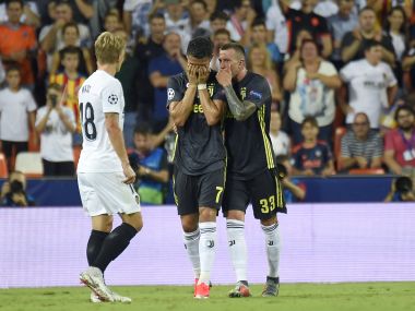Champions League: Cristiano Ronaldo sent off in Juventus' victory over Valencia; Manchester City stunned Champions League: Cristiano Ronaldo sent off in Juventus' victory over Valencia; Manchester City stunned