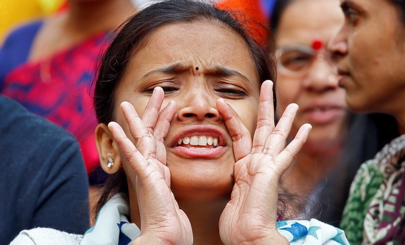 A member of the Dalit community shouts slogans during a protest in Mumbai, India, January 3, 2018. Reuters
