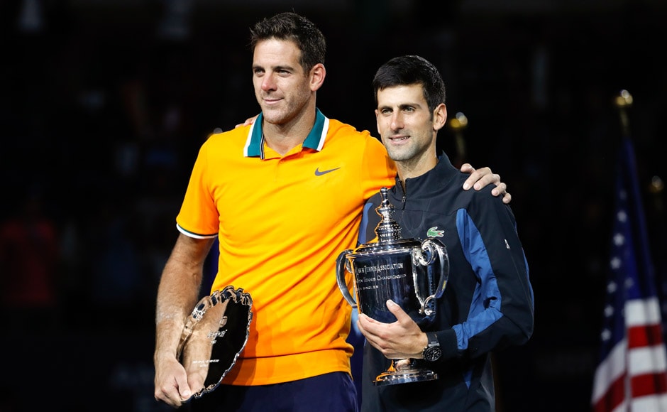 Djokovic and Del Potro had kinds words for each other after the final, Del Potro backing the Serbian to beat Roger Federer's record of 20 Grand Slams and Djokovic commending Del Potro for fighting back from injuries. AP Djokovic and Del Potro had kinds words for each other after the final, Del Potro backing the Serbian to beat Roger Federer's record of 20 Grand Slams and Djokovic commending Del Potro for fighting back from injuries. AP