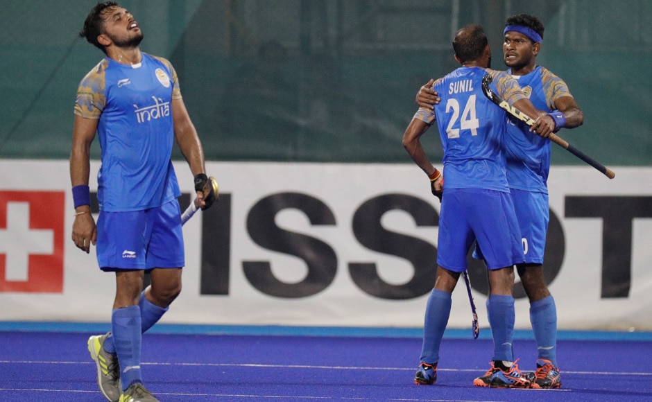 The Indian men's hockey team won their bronze medal match against Pakistan by a score of 2-1. AFP The Indian men's hockey team won their bronze medal match against Pakistan by a score of 2-1. AFP