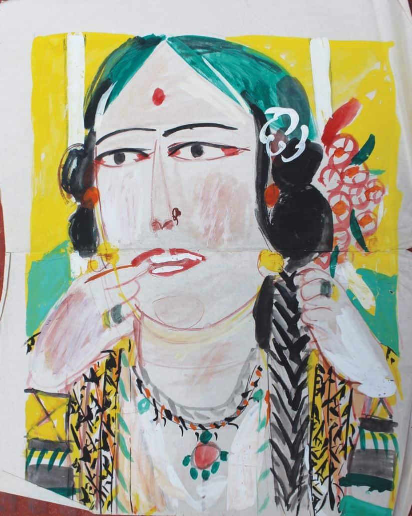 K G Subramanyan, Untitled, 1979, watercolor on paper, 13 x 16 inches 