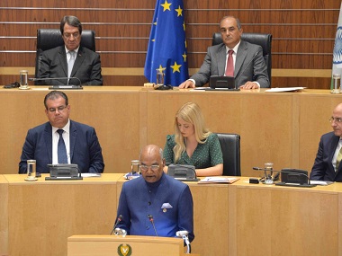 Ram Nath Kovind in Cyprus: President addresses House of Representatives, invites businesses to invest in India Ram Nath Kovind in Cyprus: President addresses House of Representatives, invites businesses to invest in India