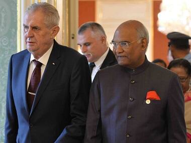 President Ram Nath Kovind with his Czech counterpart Milos Zeman. Twitter @rashtrapatibhvn