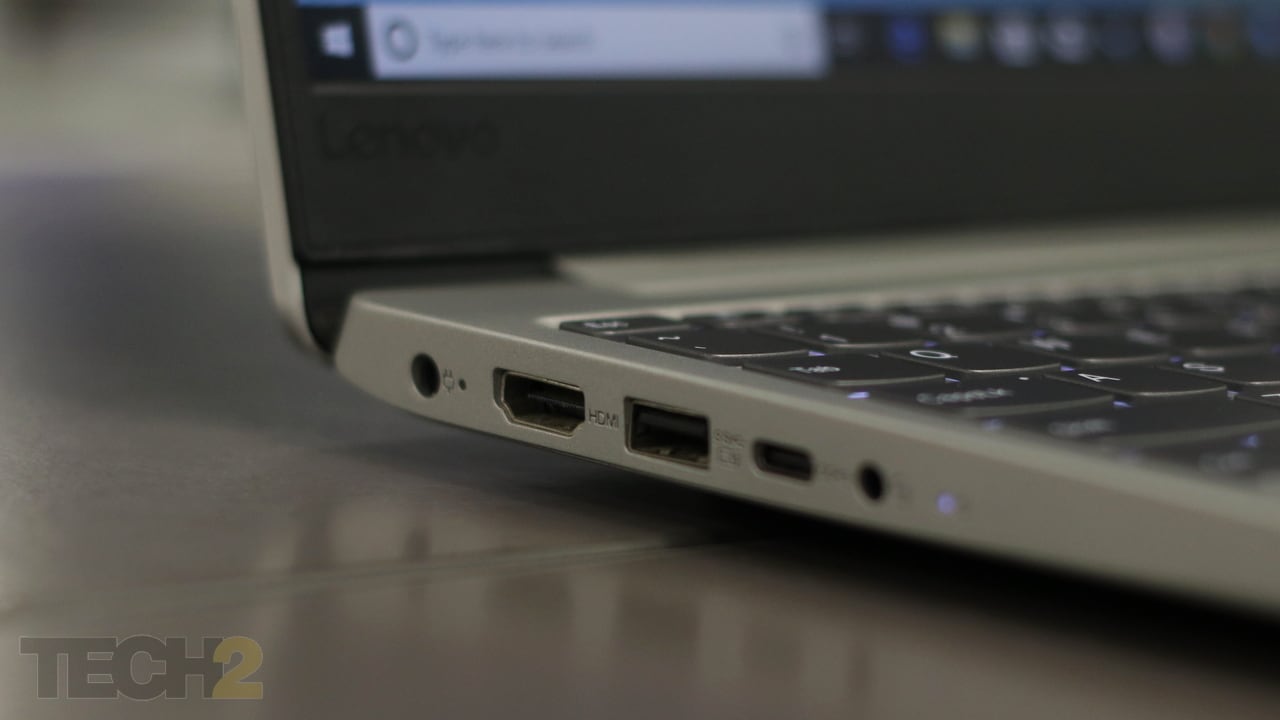 The Lenovo Ideapad 330S gets two USB 3.0 ports and one USB type-C port without thunderbolt support. Image: tech2/Shomik SB 